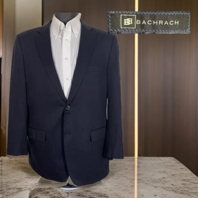 Bachrach Sport Coat Mens 44R Navy Blue Stripe Double Vented - Image 1 of 4