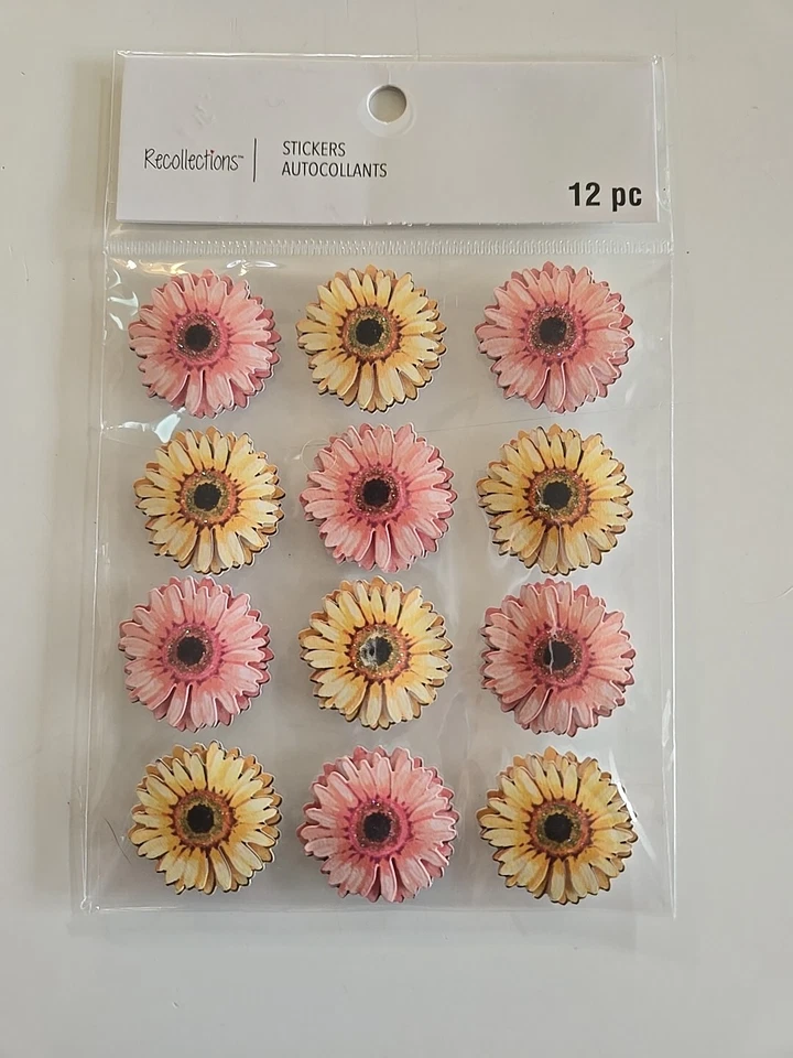 Pegatinas para álbumes de recortes de flores rosas y amarillas  Foto 1 de 1