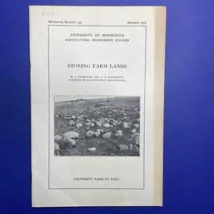 Vintage University of MN Landwirtschaft Broschüre Stoning Farm Lands Bulletin 250 - Bild 1 von 2