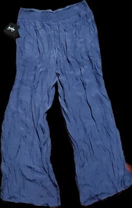 👖🛍 By & By Hose blau Stickerei Taille teilweise transparent weites Bein ~ XL M3020 - Bild 1 von 14