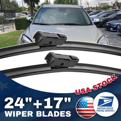 New 24"&17"Premium Black Windshield Wiper Blades For Chevrolet Equinox 2010-2016 - Image 1 of 4