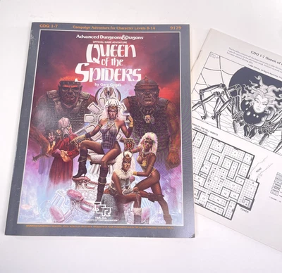 TSR-9179 AD&D Adventure Module GDQ1-7 Queen of the Spiders complete w/ inserts - Image 1 of 4