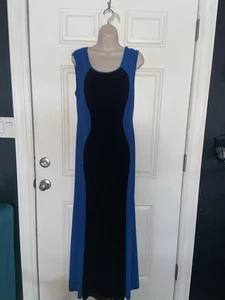 FASHION TO FIGURE black and blue long women’s dress size 1X - Picture 1 of 7