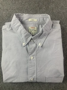 Camisa J Crew Slim Oxford Para Hombre 100% Algodón Manga Larga Con Botones Talla L Gris - Imagen 1 de 9