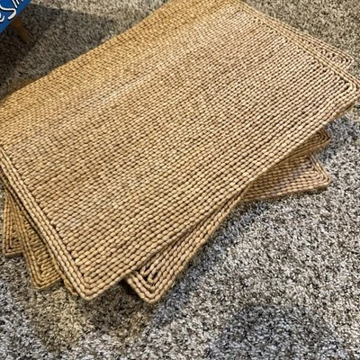 Natural Hand-Woven Placemats 17” X 13” Boho Coastal Tropical Set of 8 - Image 1 of 4