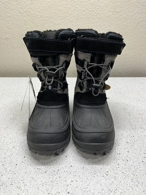Khombu Snow Tracker Boots Youth Size 3, Color Black & Gray w/ Blue Accents - Image 1 of 4