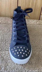 Ameta Star - 11L Grey Studded High Top Sneakers Tennis Shoes Kid's 5, 7, 9, 10 - Picture 1 of 8