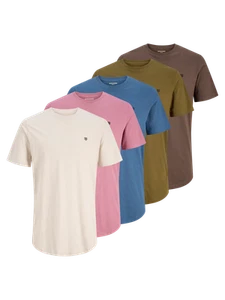 Jack & Jones Men’s 5-Pack Crew Neck T-Shirts – 100% Cotton, Classic Fit - Picture 1 of 11