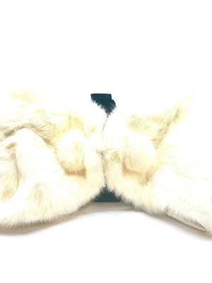 Vintage White Rabbit Fur Stole, Mid-Century, Fully Lined with Hook Clasp Closure - Image 1 of 3
