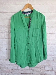 Blusa camisa mujer Diane Von Fürstenberg US6 D36/38 verde seda elastano - Imagen 1 de 5