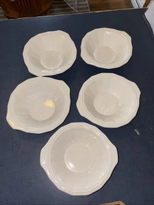 Homer Laughlin COLONIAL WHITE Lugged Cereal Bowl(s) SET OF 5 ! - Picture 1 of 5