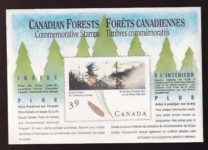 Canada 1990 Great Lakes-St Lawrence Forest, mint sc#1284a, in envelope - Image 1 of 1