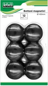 Blister 12 Magneti Mr-40 Nero Diam.40Mm - Foto 1 di 1
