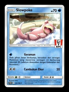 Tarjeta promocional Pokemon Slowpoke 183/SM-P KFC Kentucky Fried Chicken - Imagen 1 de 3