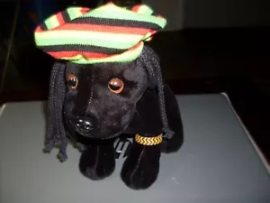 Ganz Webkinz Rockerz Dog Black Lab Plush Dreadlocks Island Rhythm No Code HM5112 - Picture 1 of 7