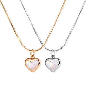 Damen Halskette Anhänger Herz Edelstahl Kette Silber Rosegold Liebe Schmuck - Bild 1 von 11