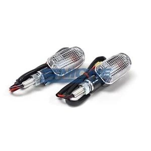 Mini señales de giro rectangulares para motocicleta dobles 12 voltios imitación fibra de carbono transparente - Imagen 1 de 2