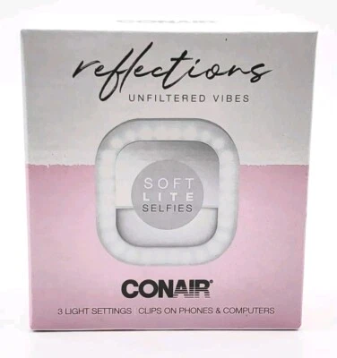 Espejo Conair Reflections Soft Lite Selfies Clip On Teléfono Computadoras NUEVO Foto 1 de 4