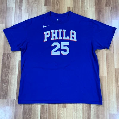 Nike Shirt Mens Extra Large Blue Philadelphia 76ers Ben Simmons Basketball Tee - Image 1 of 4