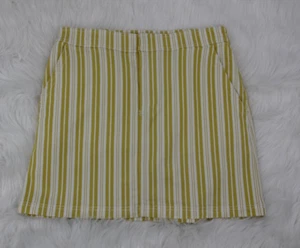 Loft Womens Mini Skirt Striped Stripe Yellow White Cotton Blend Size 8 #873 - Picture 1 of 14