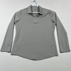 Bette & Court Lightweight Grey Long Sleeve Golf Polo Shirt Top Women's Large L - Picture 1 of 12