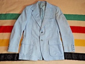 VTG 50s 60s Hyde Mod Rockabilly Lapel Fleck Atomic Light Blue Blazer Jacket 41 - Picture 1 of 13