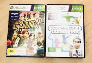 (2 GAMES) XBOX 360 | KINECT ADVENTURES & DR KAWASHIMA'S BODY AND BRAIN EXERCISES - Picture 1 of 3