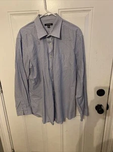 George Mens Medium Blue Collared Long Sleeve Button Up Dress Shirt - Picture 1 of 3