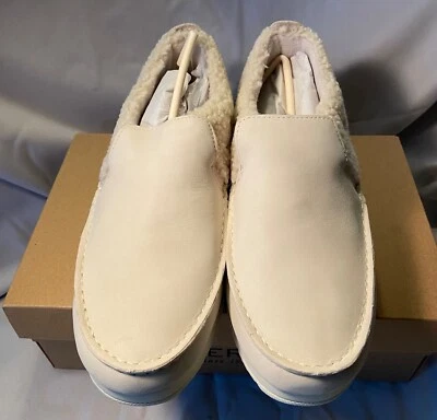 Mujer Sperry Moc-Sider Peluche Cuero Cómodo Marfil Zapatilla Felpa Polar 9 Nuevo con Caja Foto 1 de 4