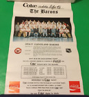 Affiche d'équipe vintage Cleveland Barons 1976-77 NHL 11x17 pouces ULTRA RARE LECTURE