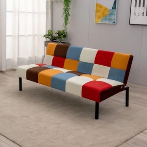 Sofa + Bed Modern Sleeper Sofa Settee Rainbow Patchwork for Living Room - Picture 1 of 10