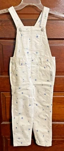 Old Navy Girls 5T Jean Bid Overalls Blue Flowers Long Pants Adjustable NWT$30 - Picture 1 of 9