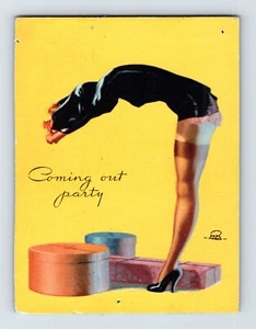 Pin-Up Blotter Años 50 GGA Salir Fiesta Earl Moran 3" x 3.75" - Imagen 1 de 2