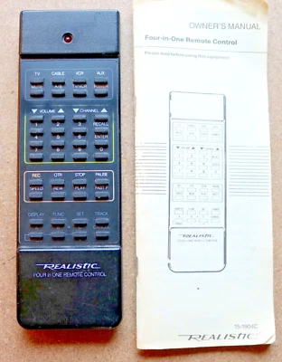 Radio Shack Realistic Four-in One Universal Replacement Remote 15-1904 FOR PARTS - Image 1 of 4