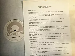 12/6/77 EARTH NEWS RADIO FEATURES THE ROCKETS, JOSEPH WAMBAUGH, MEL TILLIS - Picture 1 of 1