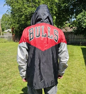 NBA Chicago Bulls großer Windbreaker für Herren. Mit Taschen mit Reißverschluss. Vintage - Bild 1 von 20