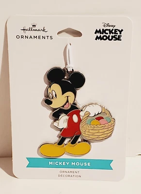SELLO DISNEY MICKEY MOUSE CON CESTA FELIZ PASCUA METAL ESMALTE ADORNO Foto 1 de 2