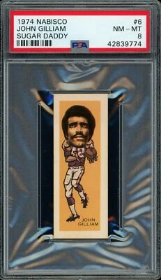 1974 Nabisco Sugar Daddy #6 John Gilliam Vikings PSA 8 NM-MT LOOK! SV - Image 1 of 2