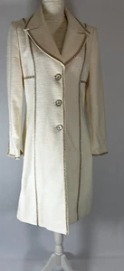 Georgiou Studio "Rich Girl" High Class Ivory Winter Coat 100% Cotton Size 10 Med - Picture 1 of 17