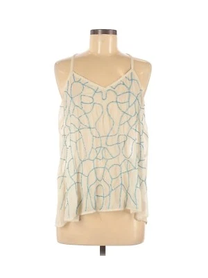 Lulumari Top 女式中号无袖细肩带串珠吊带象牙蓝色 — 第 1/4 张图片