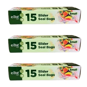 3 X 15 Slider Seal Bags Small in size for food storage - Picture 1 of 4