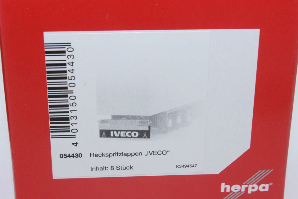 Herpa 054430 Accessoires De Garde-Boue Arrière IVECO 8 Pièces H0 1:87 NEUF + OVP - Photo 1/1