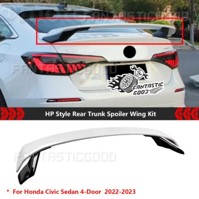 For Honda Civic Sedan 2022-24 Pearl White 2Tone HP Style Rear Trunk Spoiler Wing - Image 1 of 4