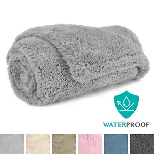 WATERPROOF Dog Cat Blanket Sherpa Fleece Pet Throw for Couch Protect Furniture - Picture 1 of 97