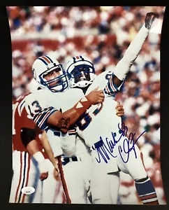 Foto firmada por Mark Clayton 11x14 Miami Dolphins Fútbol Dan Marino Autógrafo JSA - Imagen 1 de 3