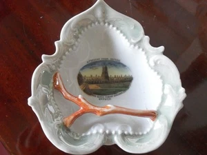 PORTACENERE D'EPOCA IN PORCELLANA VINTAGE SOUVENIR OXFORD LEAF CHINA ASHTRAY - Imagen 1 de 1