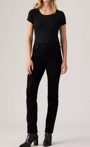 Levi's 724 High Rise Straight Leg Jeans Black NWT SZ 26X32 - Picture 1 of 10