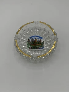Vintage Crystal Gold Trim German Ashtray Johannisburg Palace Aschaffenburg - Picture 1 of 3