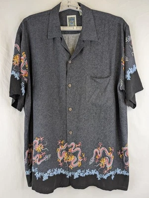 Hawaiian Shirt Ocean Current Vintage Original Special Size Large Dragons - Image 1 of 4