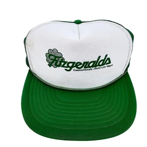 Vintage Fitzgeralds Casino Vegas Seil Trucker Mütze Kappe grün weiß flacher Schirm Einheitsgröße - Bild 1 von 8